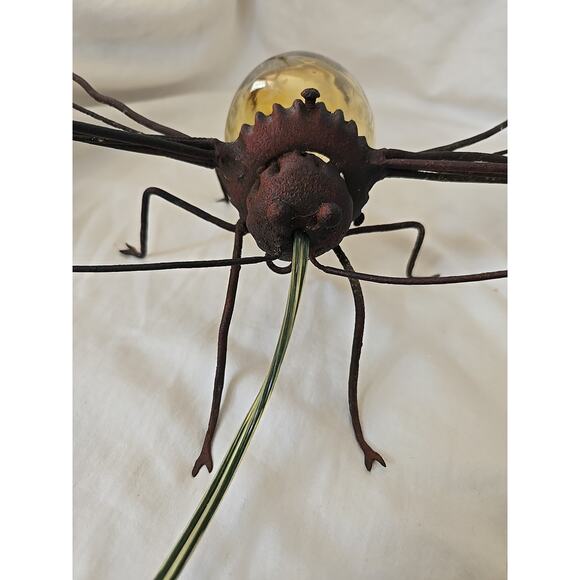 Vintage MCM Dragonfly Bug Light Amber Glass Body Sconce Wired *read* - Picture 4 of 16